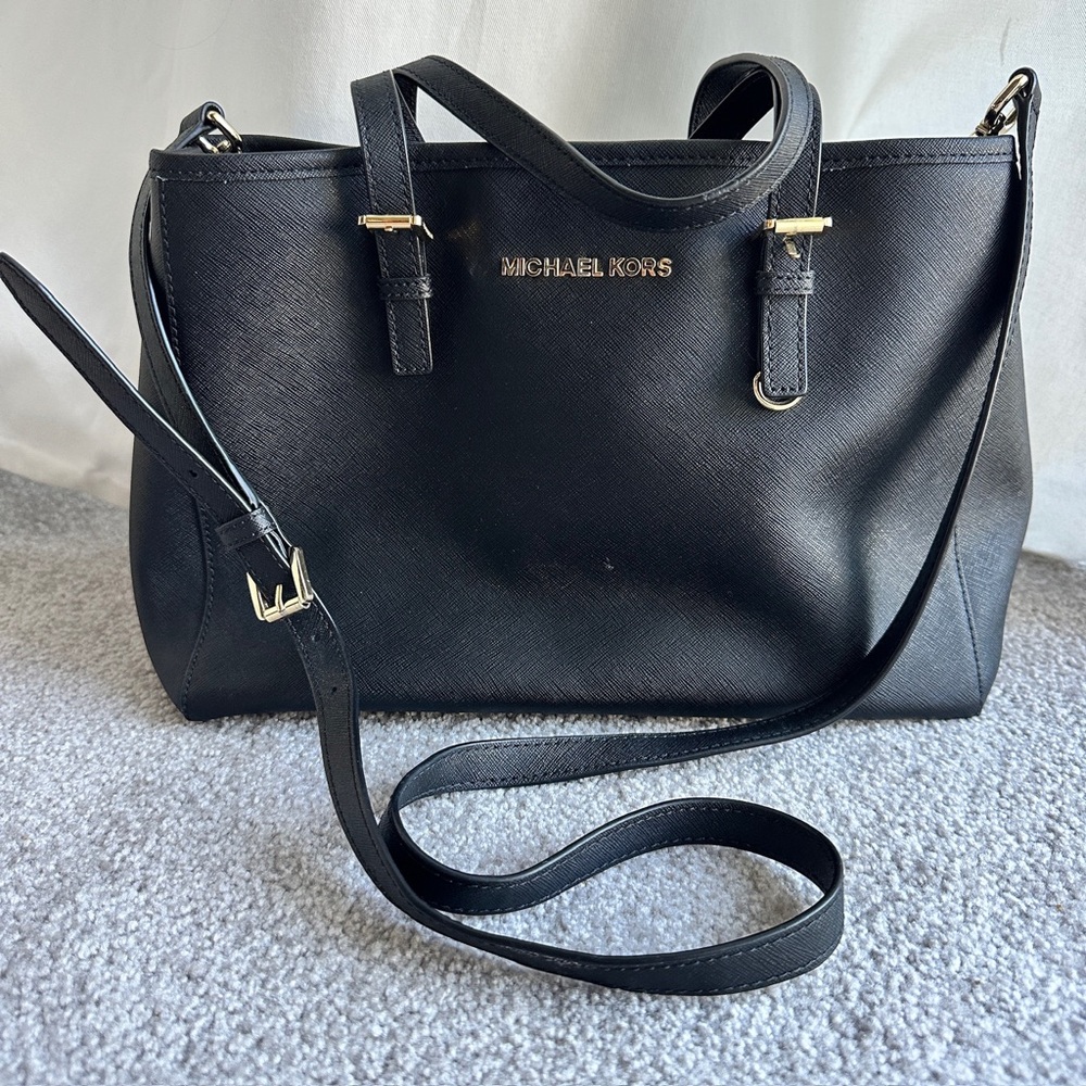 Michael Kors Medium Black Saffiano Leather Satchel